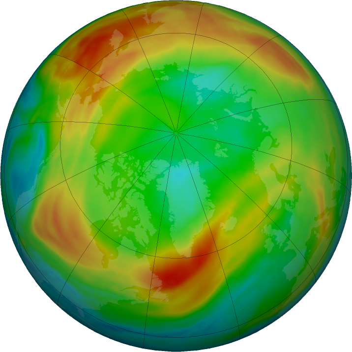 Arctic ozone map for 16 February 2022
